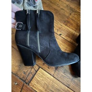 Black Suede Ankle Boots, size 8.5